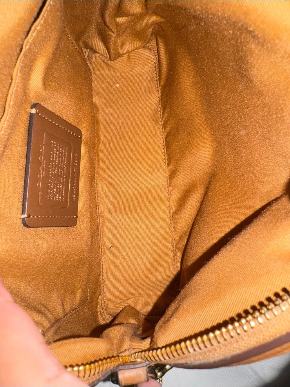 Coach Pebbled Leather Toiletry Pouch in Tan